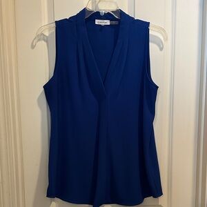 Calvin Klein Women's Deep Blue V-Neck Blouse